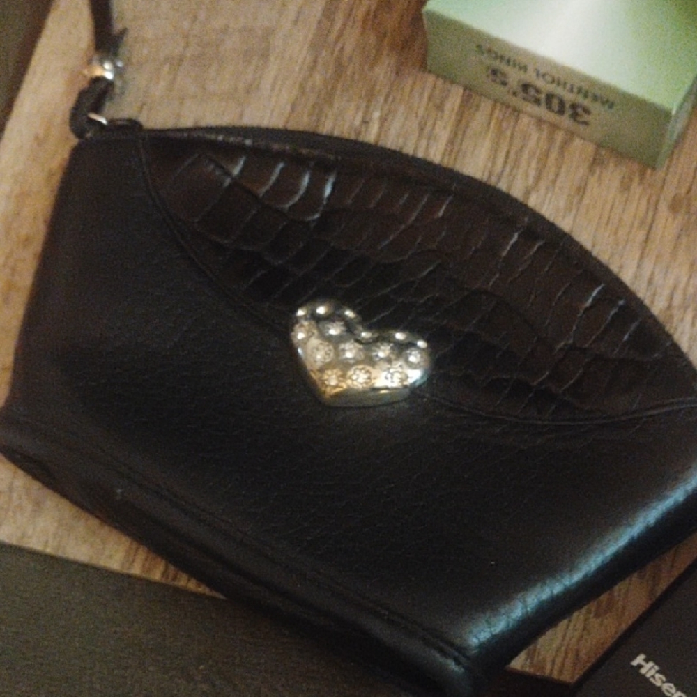 Brighton Black Leather Women's Bag with Heart Detail